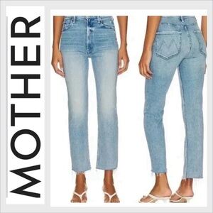 MOTHER HIGH WAISTED RIDER ANKLE FRAY Jeans in Fish Out Of Water